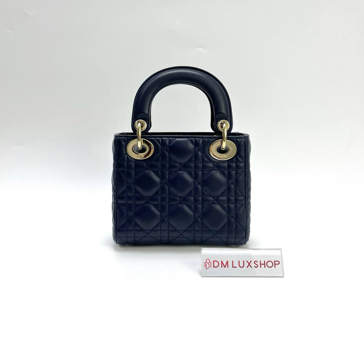 Dior LadyDior Mini Navy Blue GHW