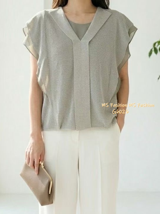 G6026 韓國🇰🇷靚色雙層ruffle top