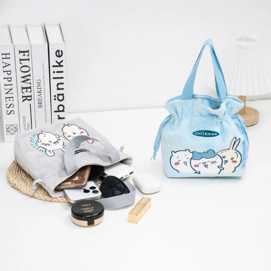 📦訂購 台灣代購 Chiikawa 吉伊卡哇 Chiikawa 絨布束口手提袋