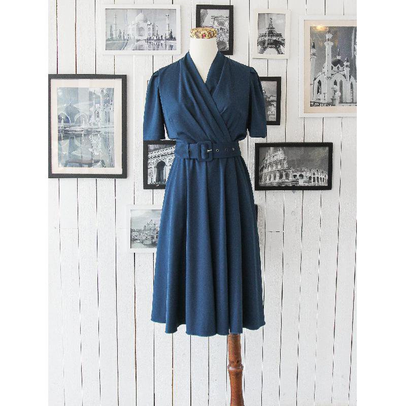 SOLD OUT 1940s Inspired Evening Cross Front Dress (FM008)