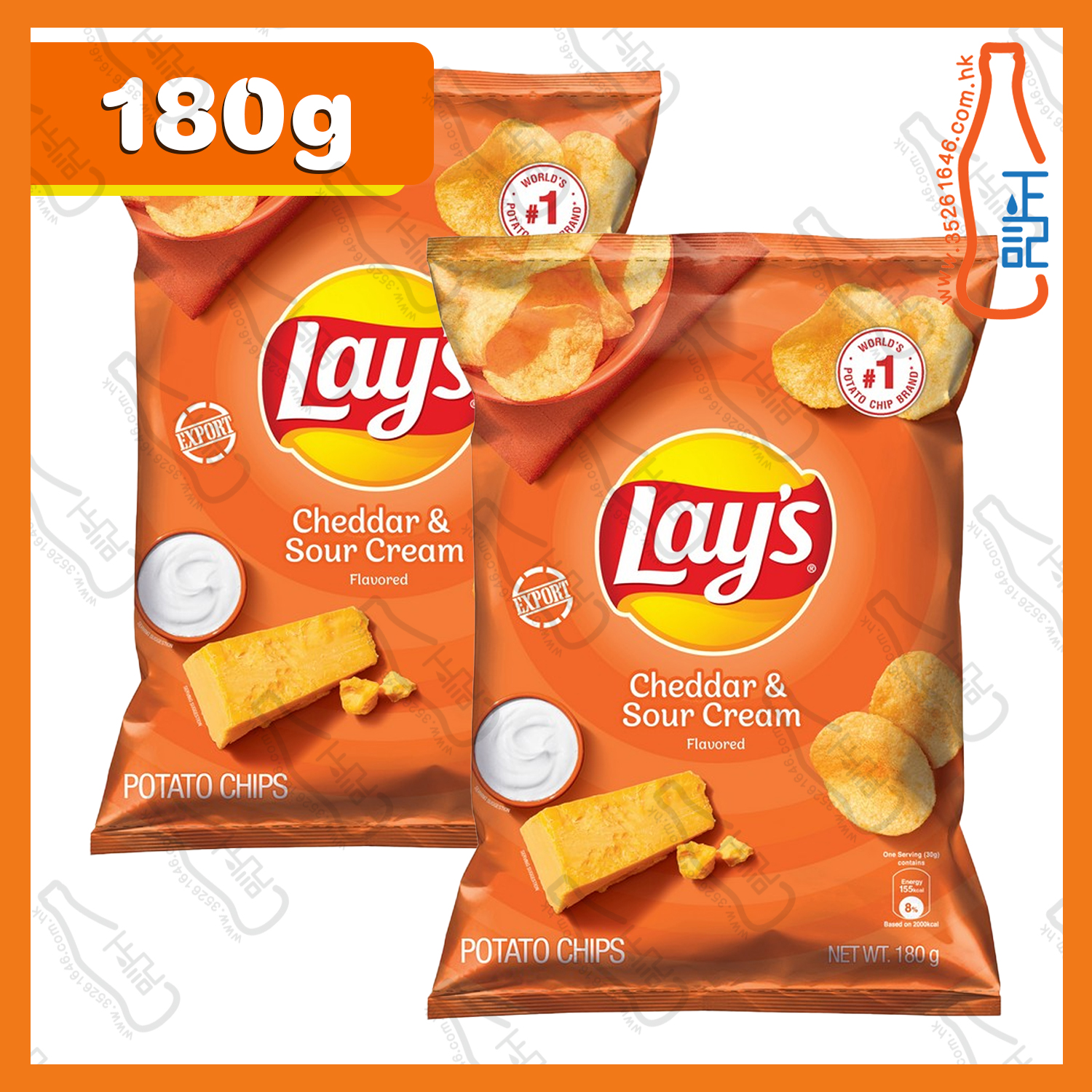 ==Lay's樂事 芝士酸忌廉味薯片 180g x 2包 /份