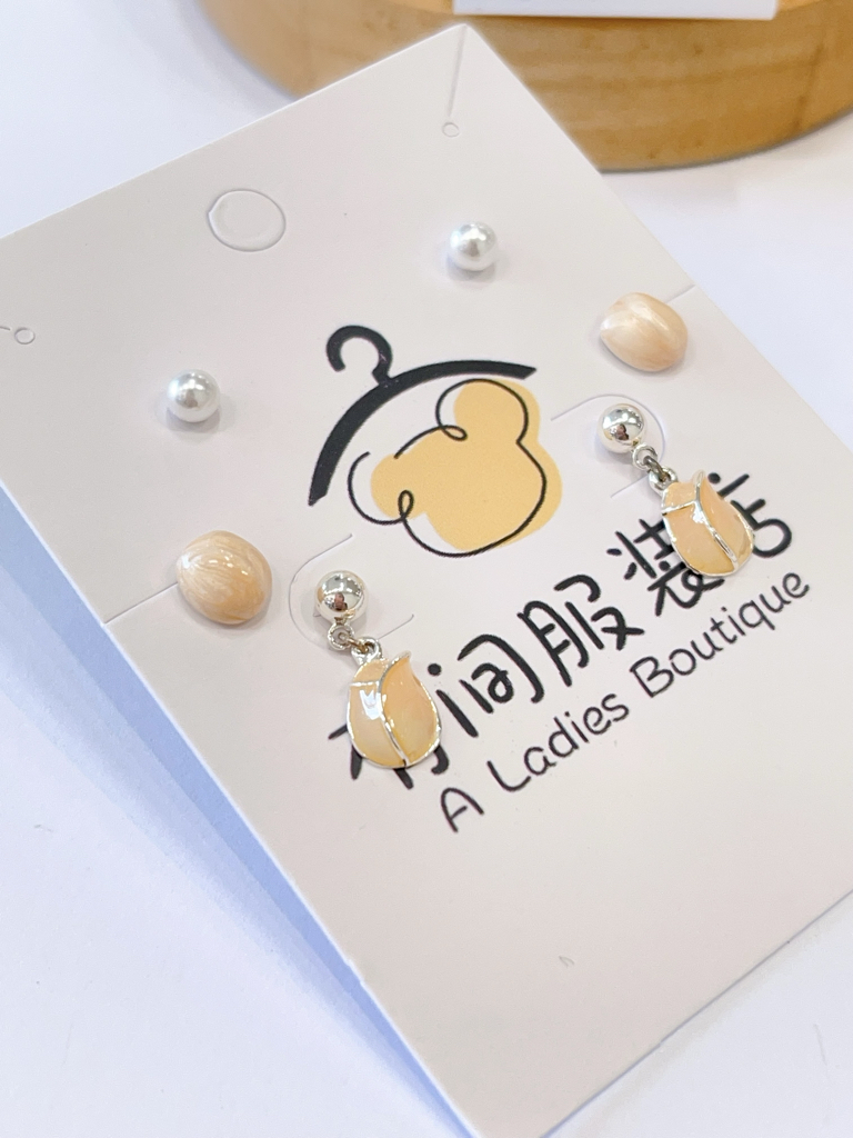 浪漫郁金香耳环套装