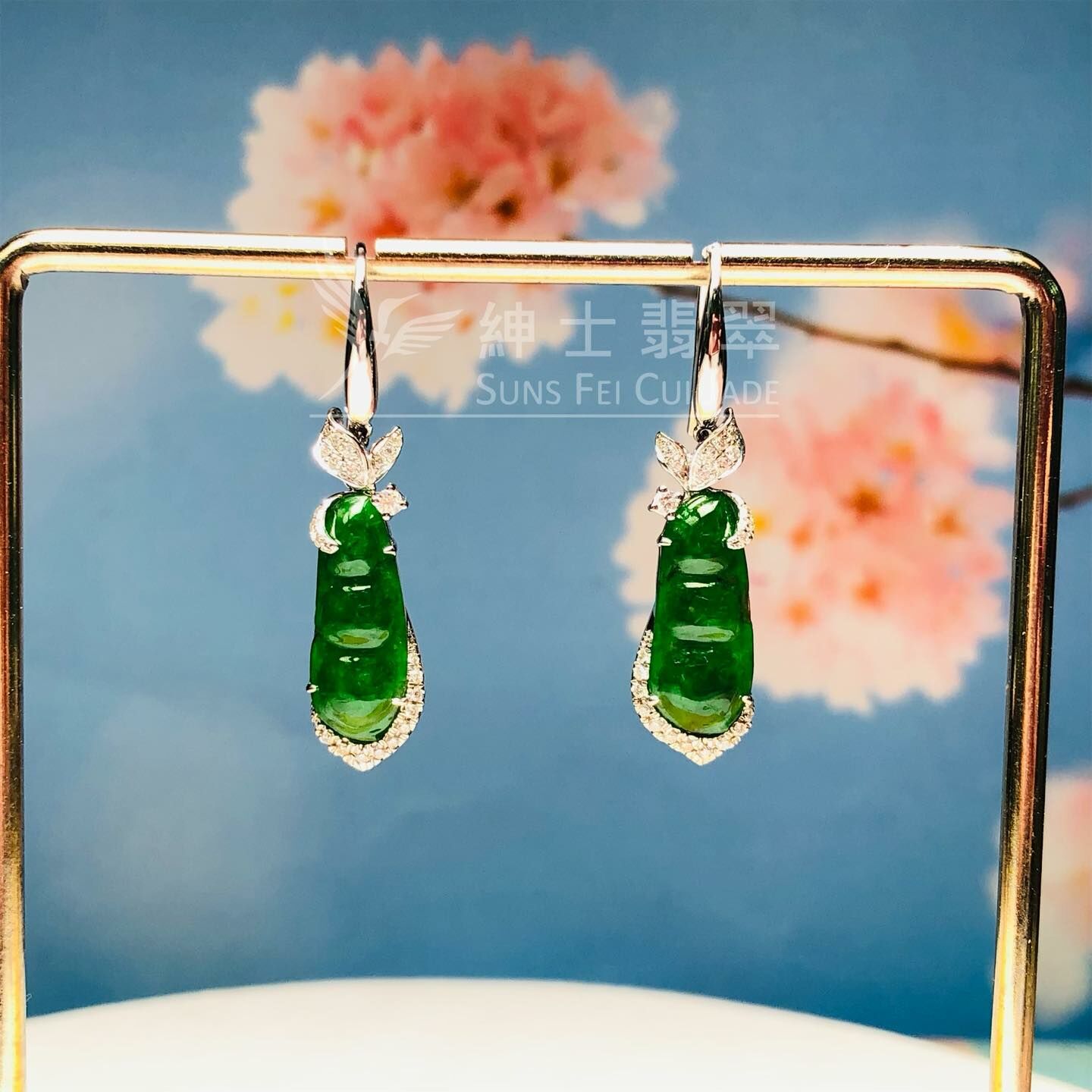 滿綠四季豆耳環