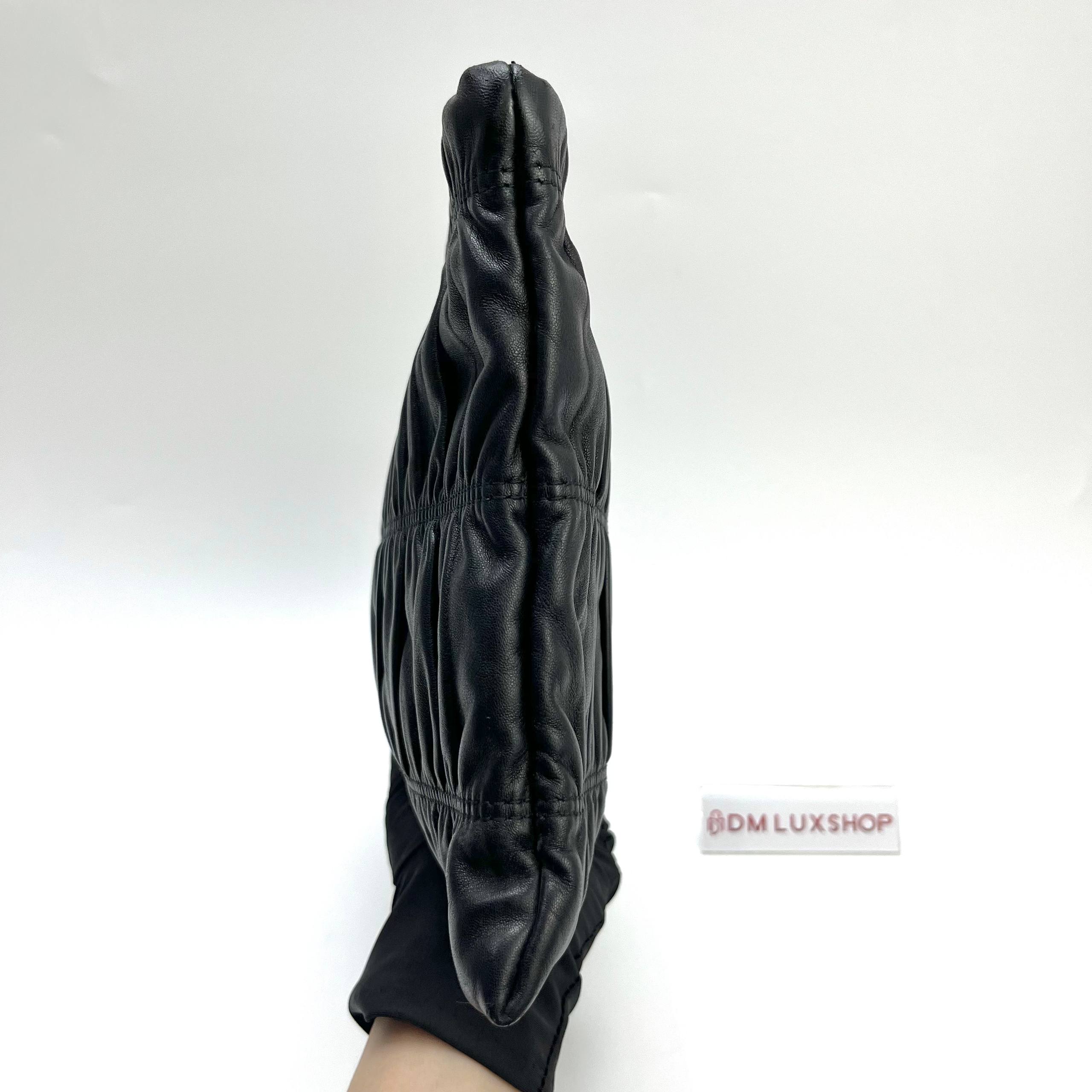 Prada Black Leather Clutch GHW