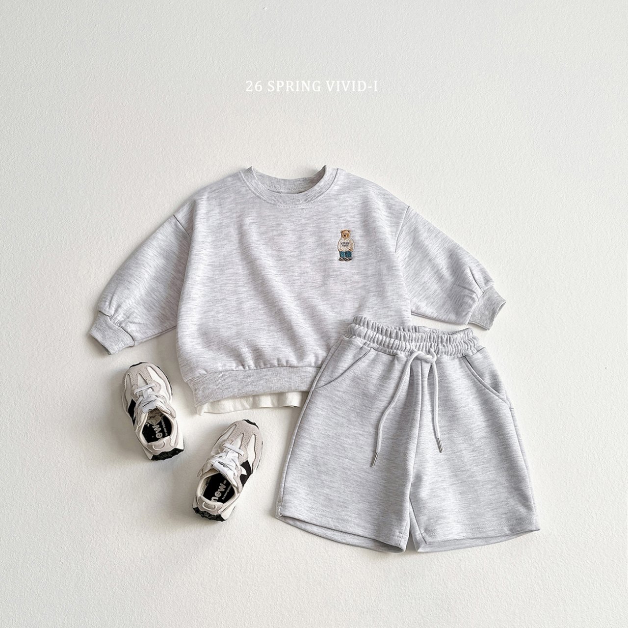 🌸預訂 韓國直送🌸🇰🇷VIVIDI四色標誌性小熊刺繡長袖上下套裝