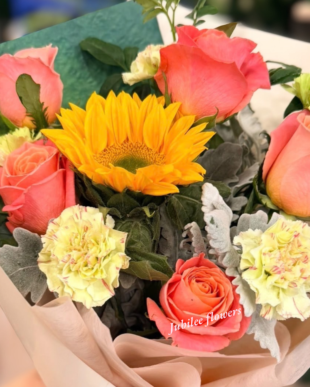 🌻向日葵 · 橙玫瑰混搭花束