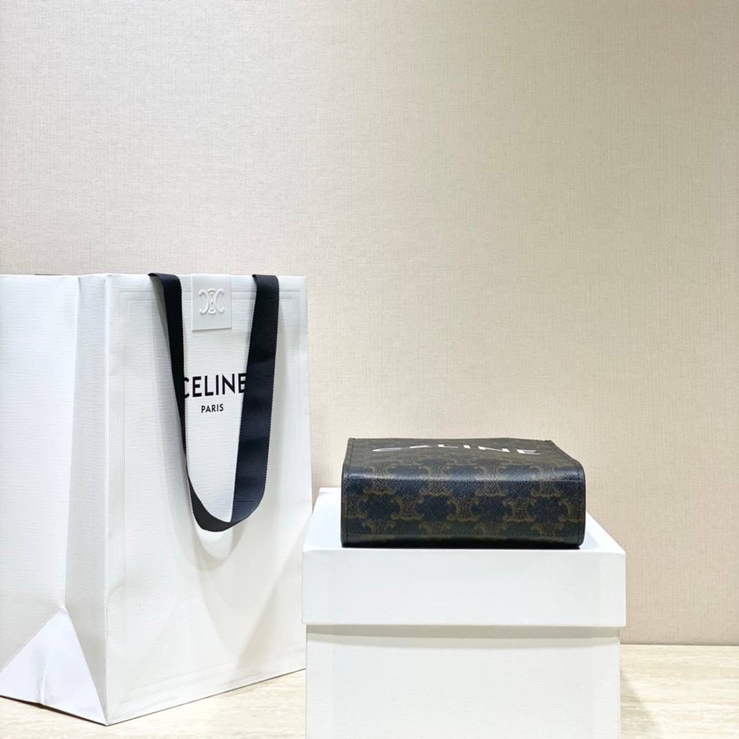 🔥大货实拍图 𝗖𝗘𝗟𝗜𝗡𝗘 ♥ 𝗧𝗥𝗜𝗢𝗠𝗣𝗛𝗘 𝗖𝗔𝗕𝗔𝗦 𝗧𝗢𝗧𝗘 今年新出的白老花真的击中我💘这是什么温柔美貌的配色啊啊啊！老花也可以满满的清新春夏感🏝 型号：194372 尺寸：17*21*4cm