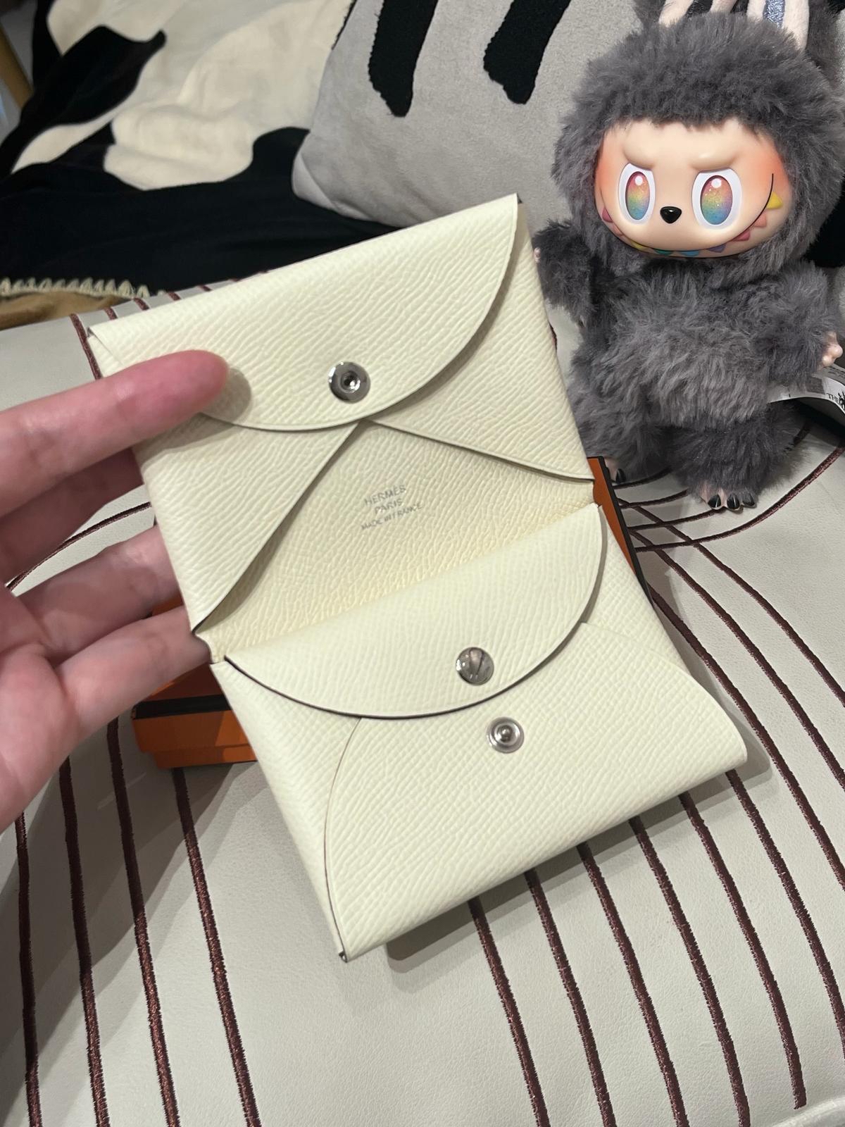 全新 Hermes Calvi Duo Compact card holder Nata 100%Authentic, Brand New ✅box