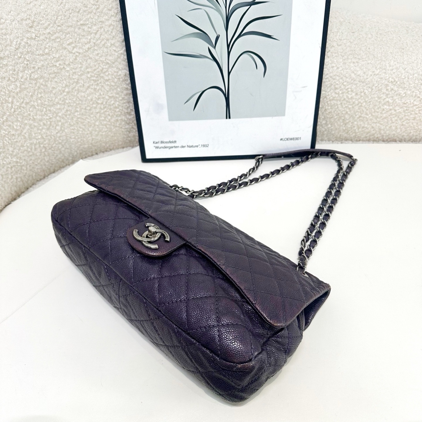 【預訂貨品】鐳射16開 Chanel 紫色cf jumb機場包