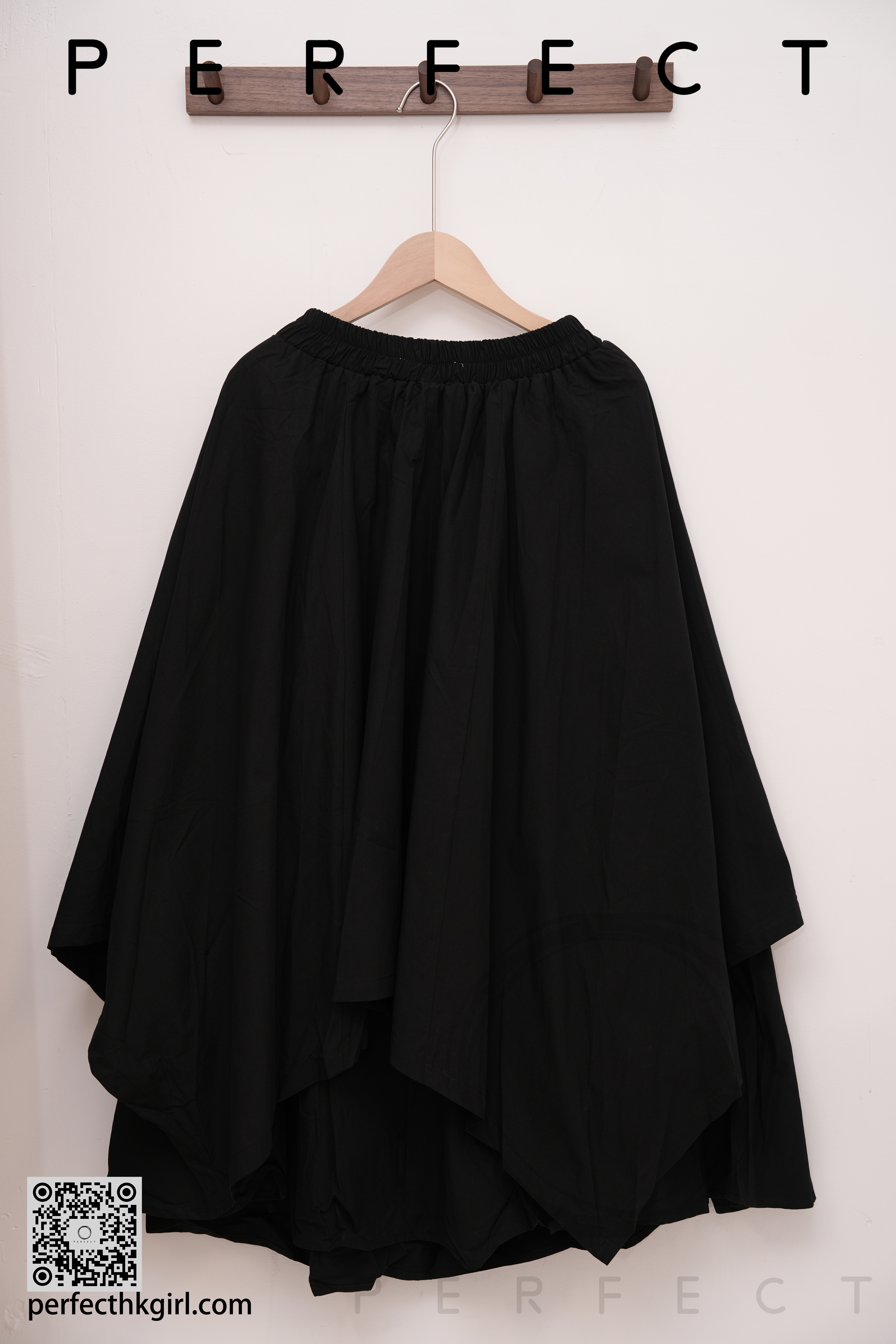 S0030_設計感多層次半身裙（顯瘦黑）