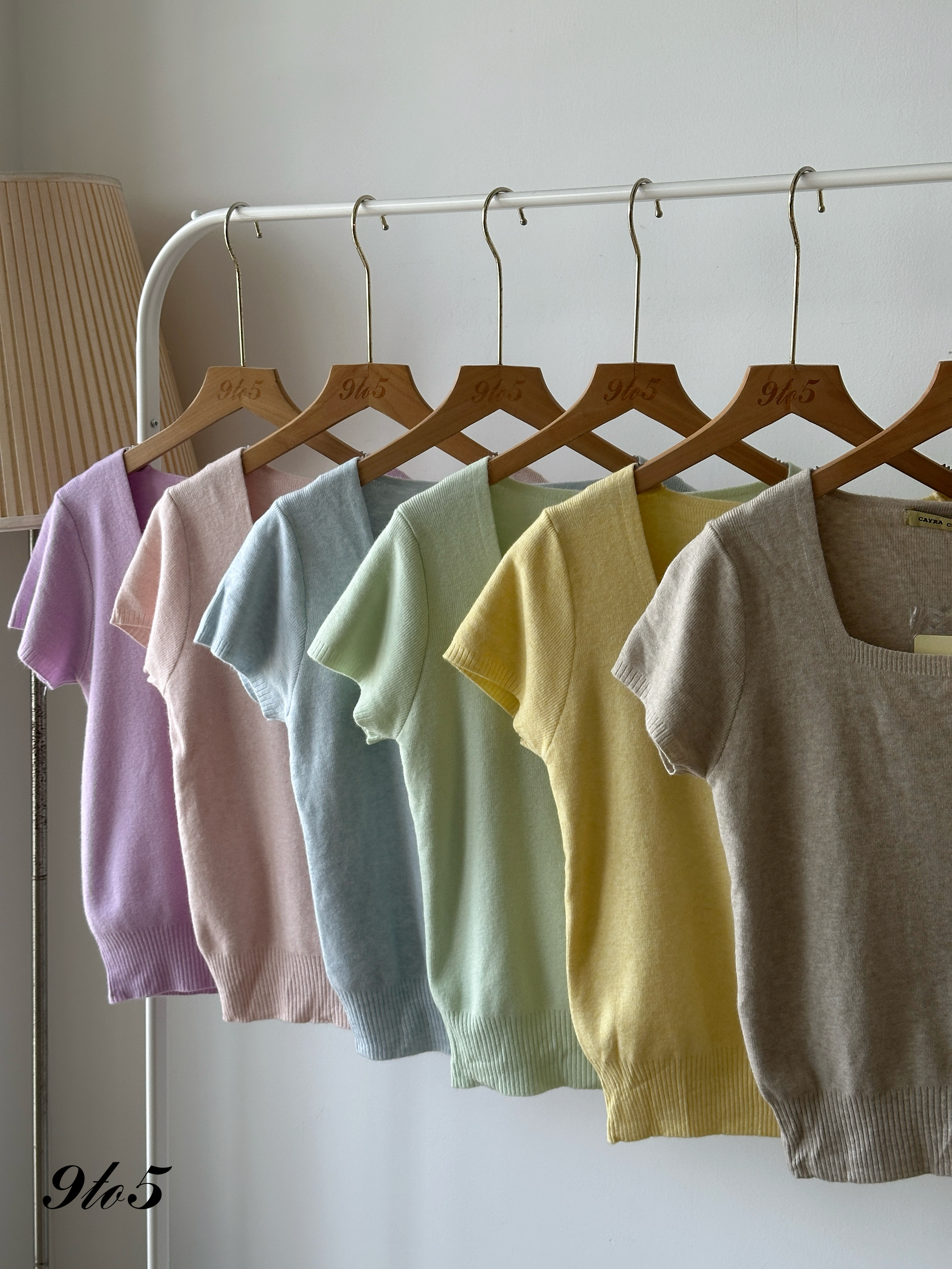 T4120 Square Neck Knit Top - 6 Colors 