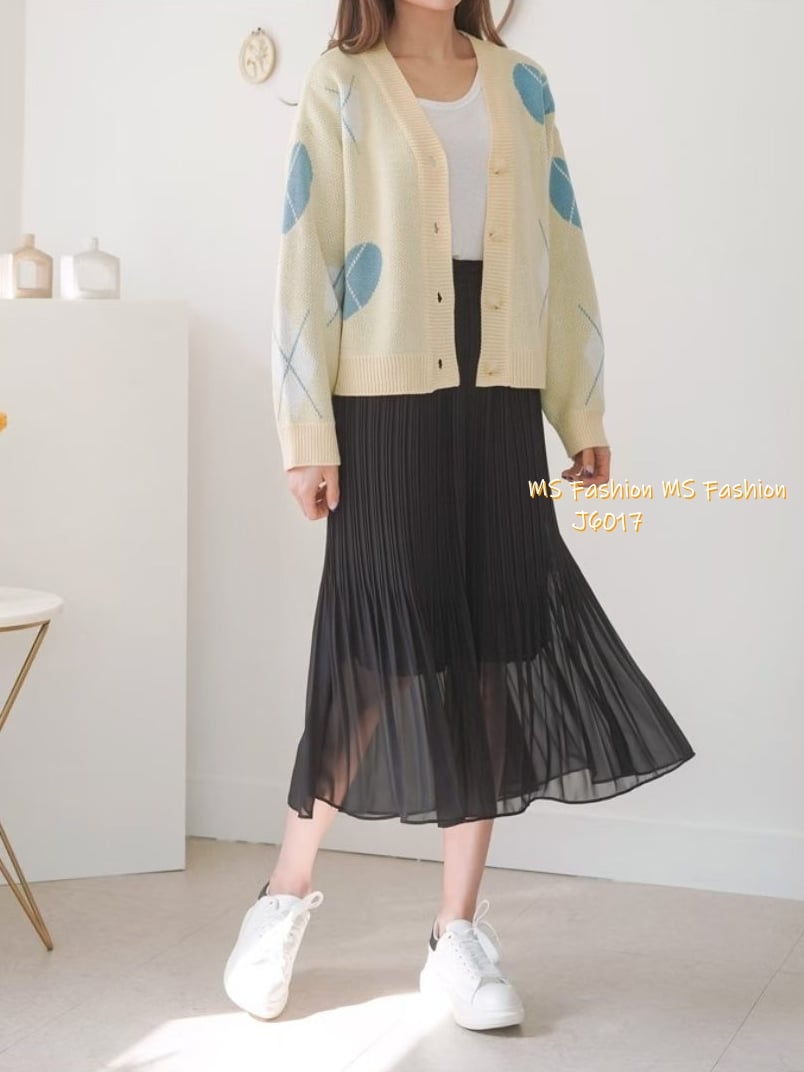 J6017 韓國🇰🇷百摺雪紡半裙