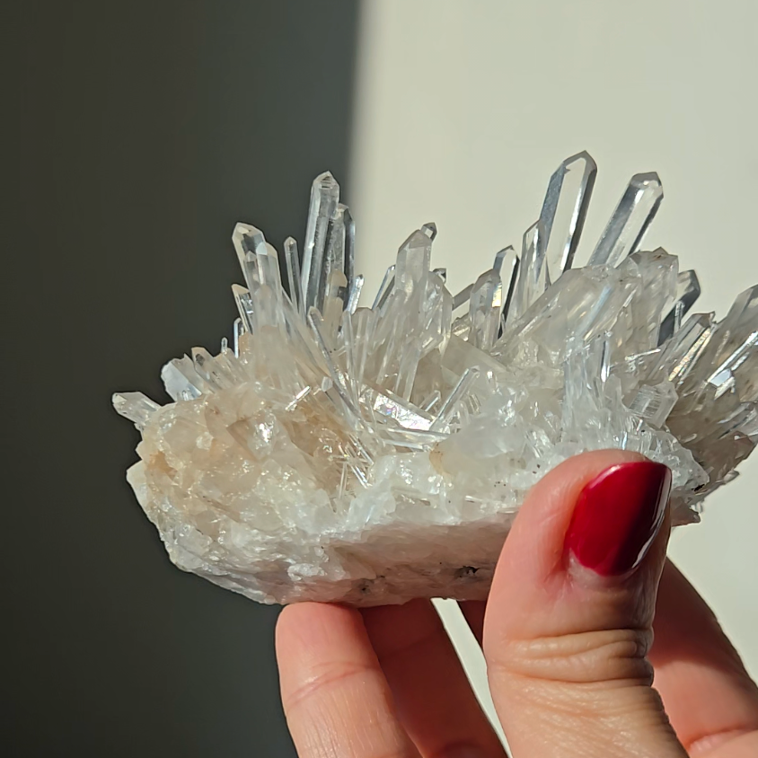 Blue smoke Lemurian needle quartz cluster - LQ545