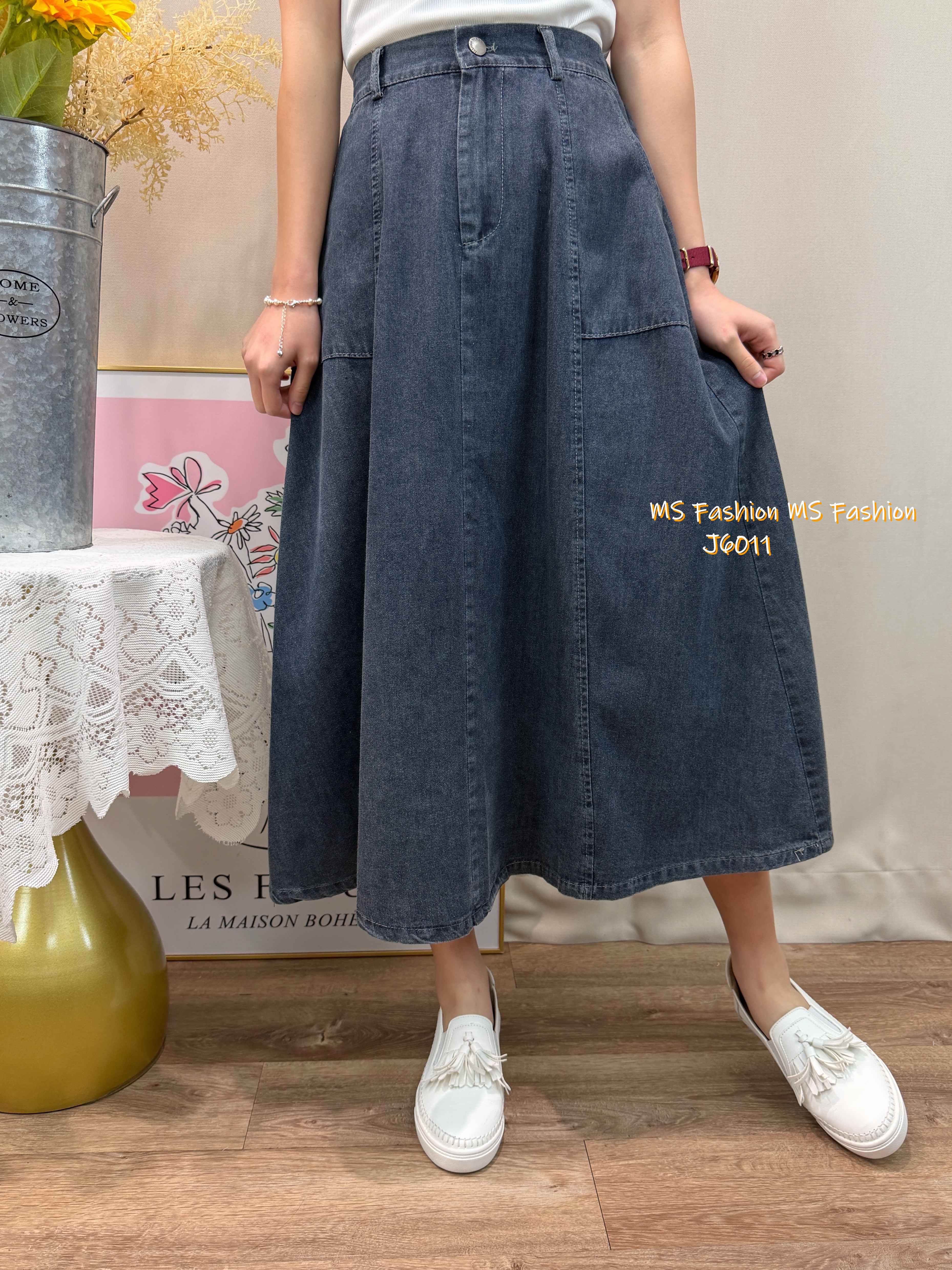 J6011 韓國🇰🇷中長款牛仔半裙