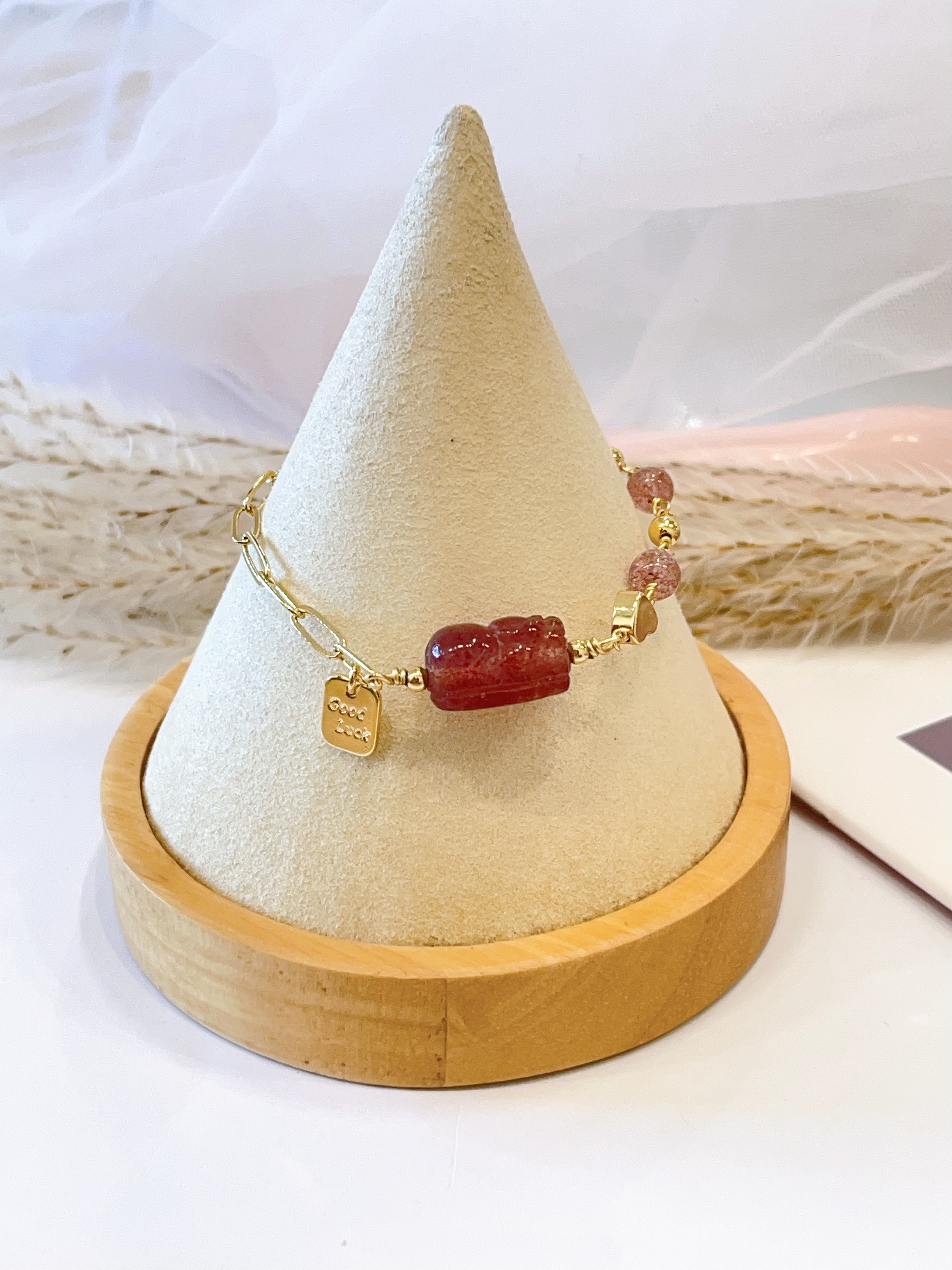 🍓 草莓晶 × 草莓晶貔貅手串 Strawberry Quartz & Strawberry Quartz Pixiu