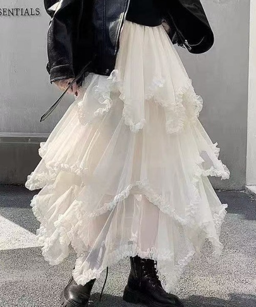 lace薄紗蛋糕長裙【JS006】