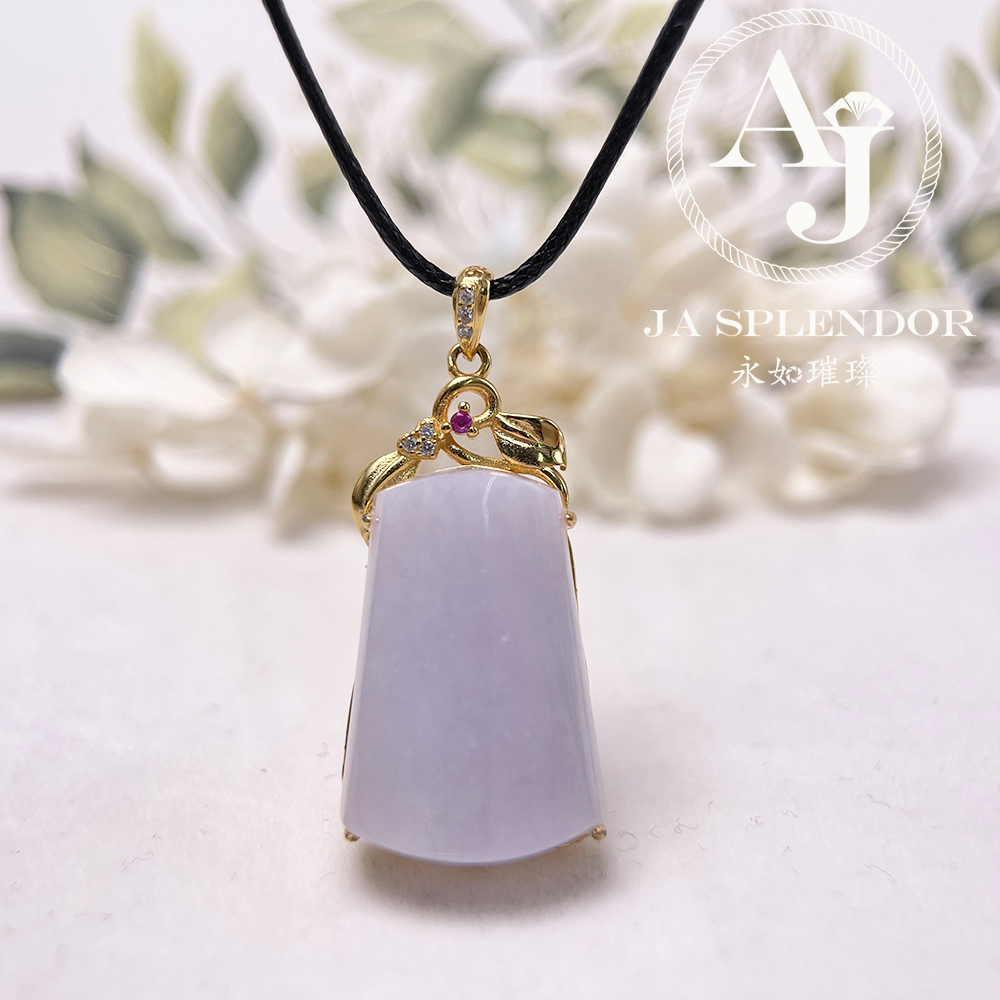 JNS-52 天然翡翠A 冰潤紫羅蘭平安無事牌