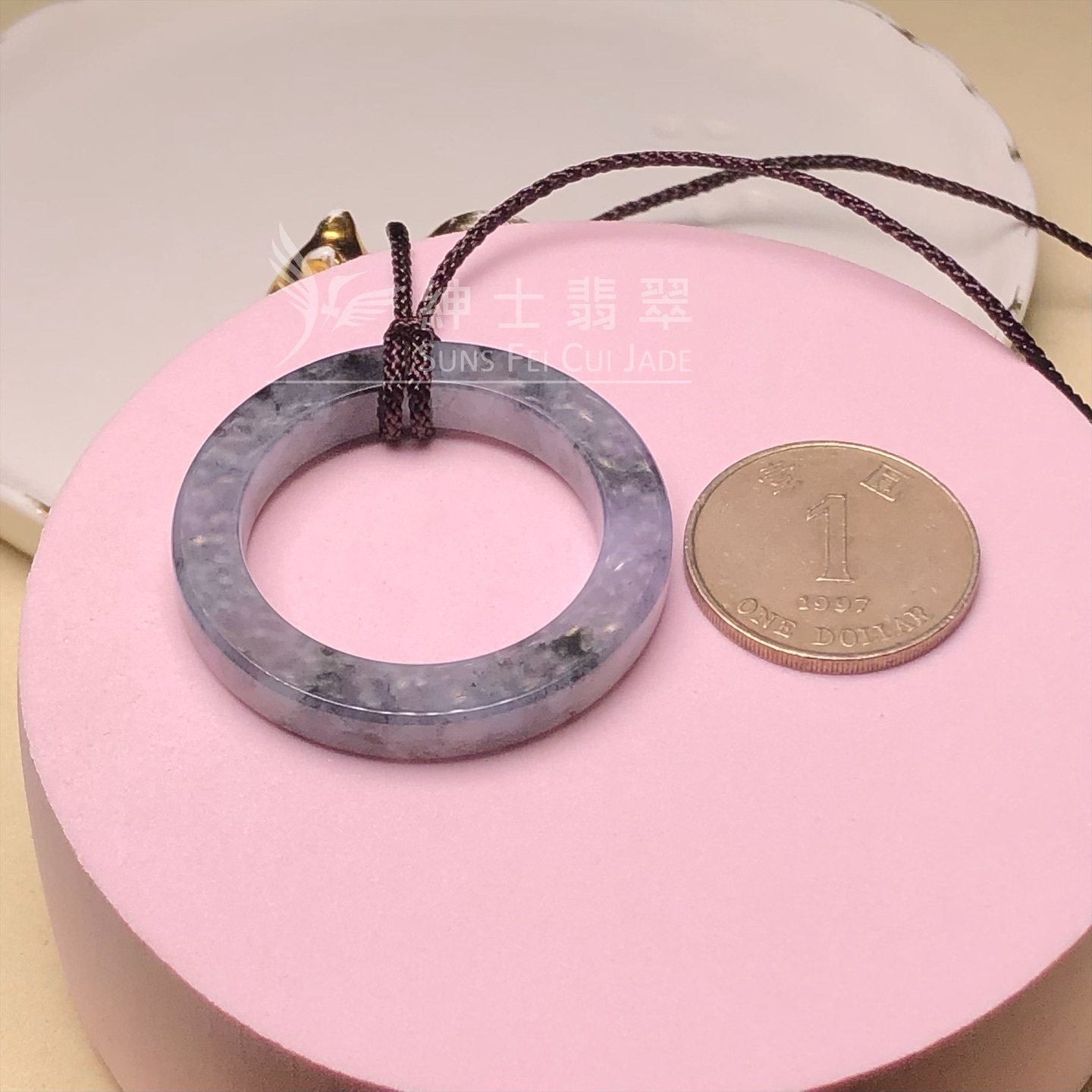 紫底烏雞山水平安環