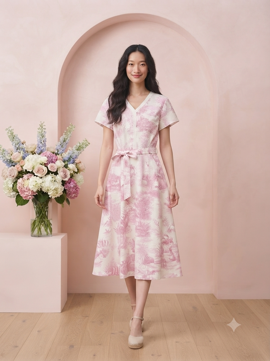 Dior Inspired Chiffon Dress