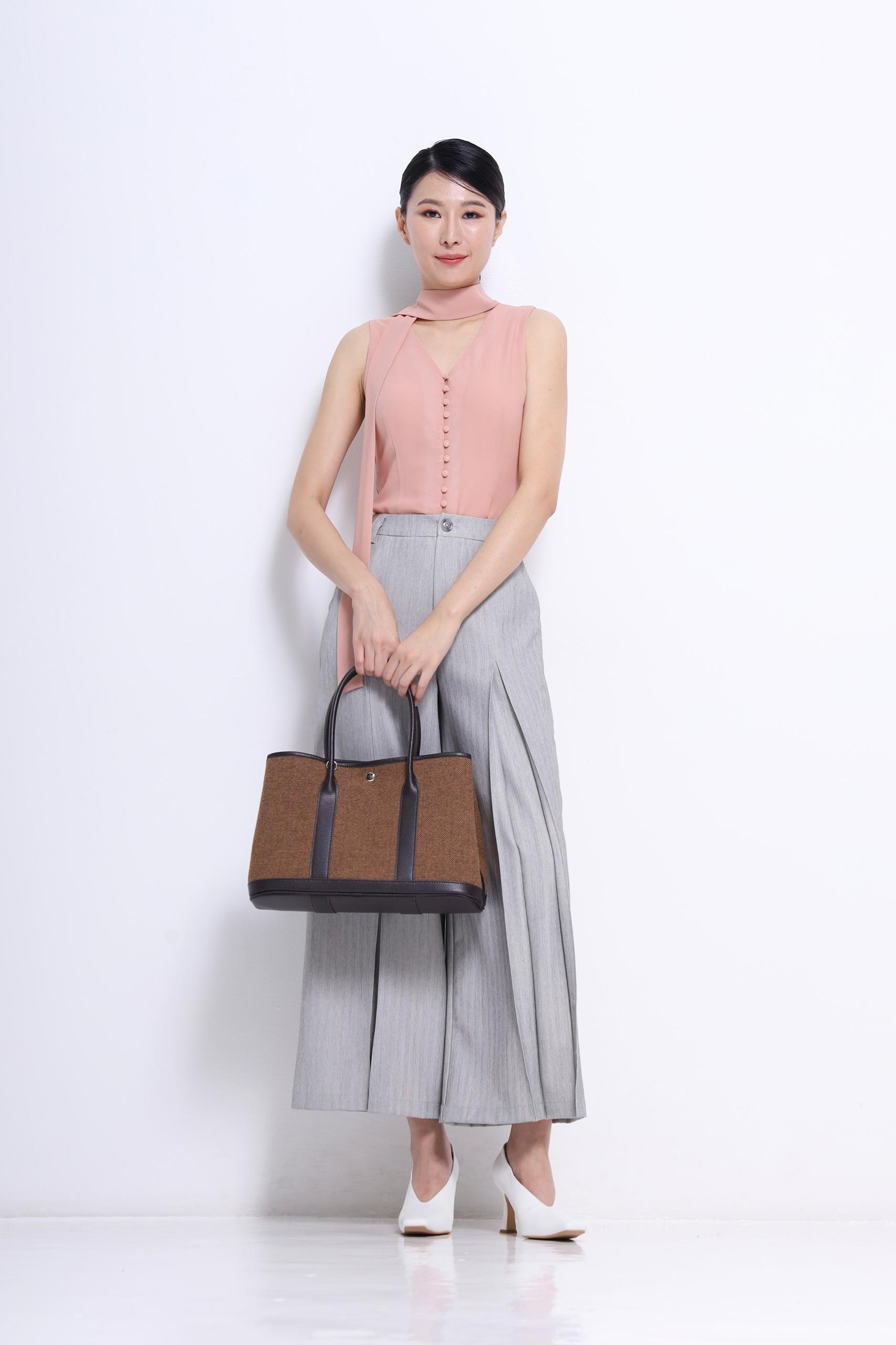 CB2696 TIE COLLAR CHIFFON BLOUSE