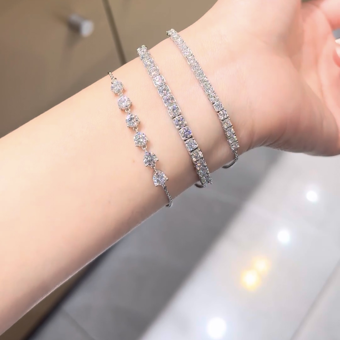 莫桑钻 赵露思同款半钻网球手链✨ 10 分～30 分～50 分💎
