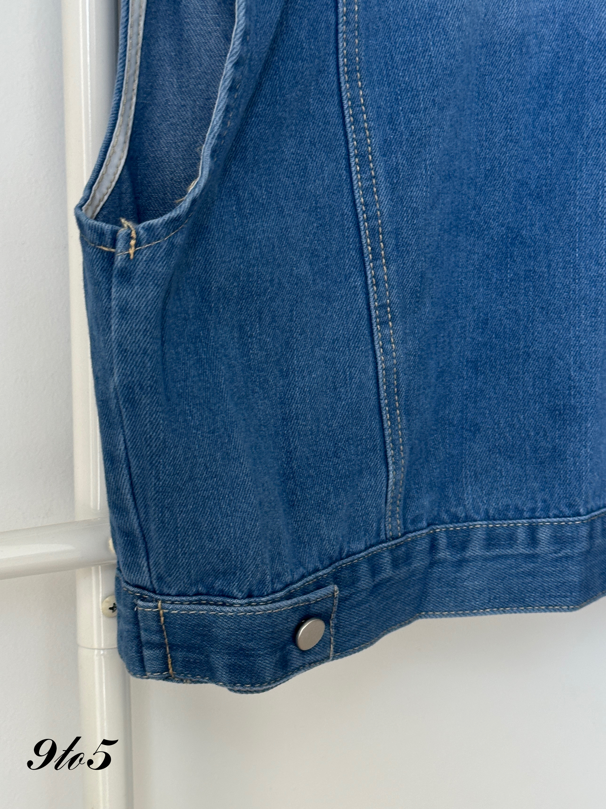 T3989 Cape Sleeve Denim Top 