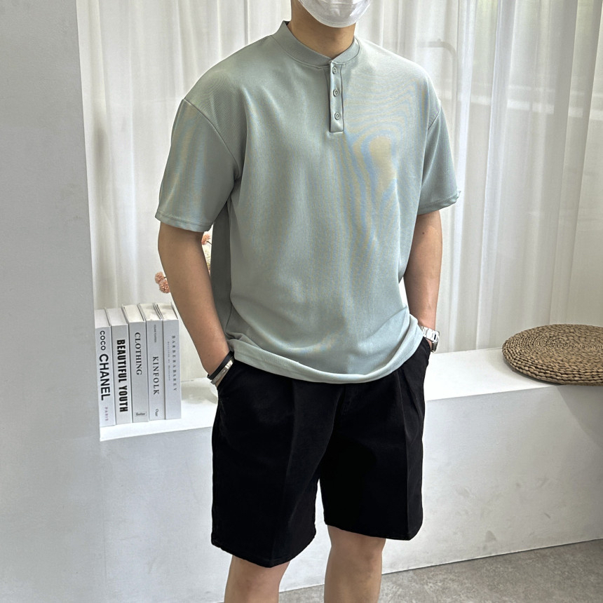 BEST | 🇰🇷亨利領3鈕扣Tee 