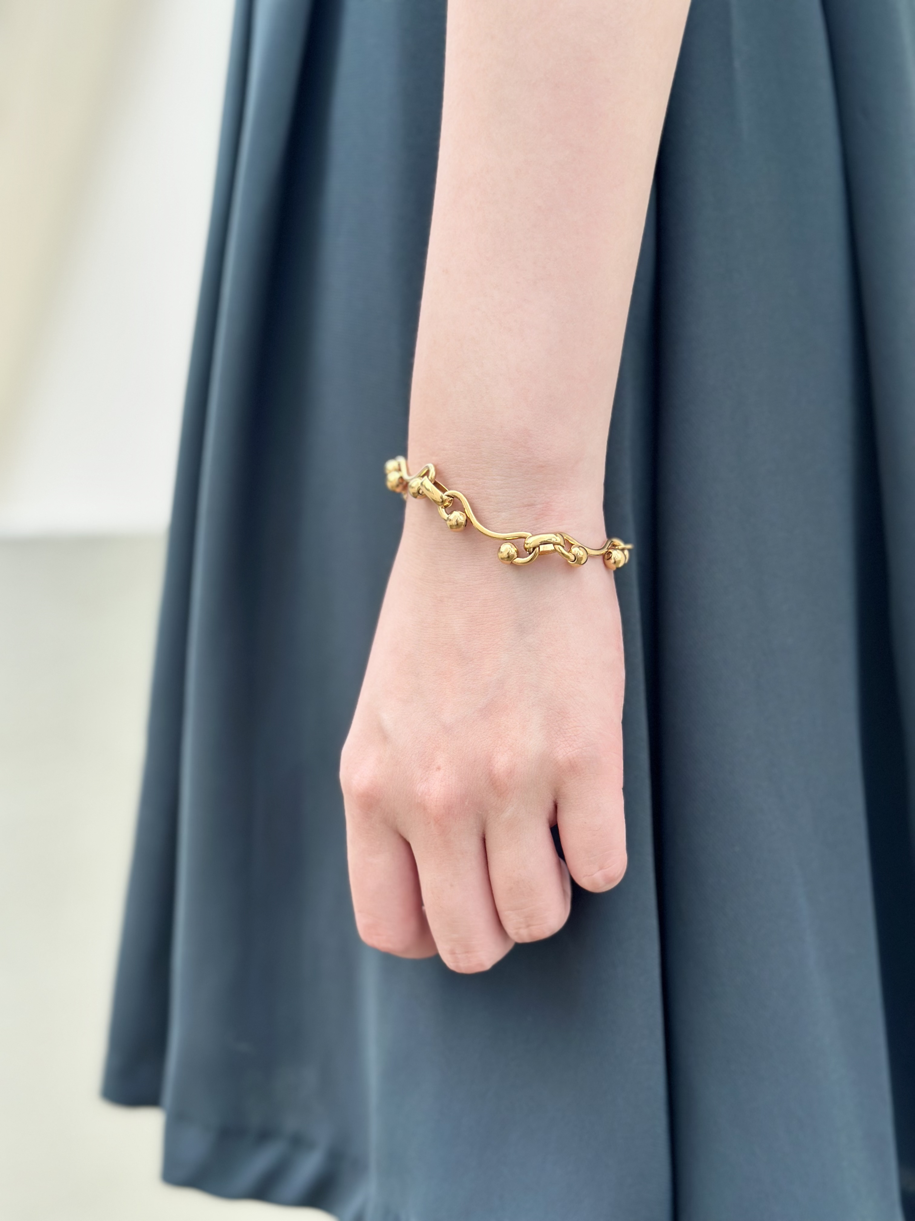 Gold beads stainless bracelet