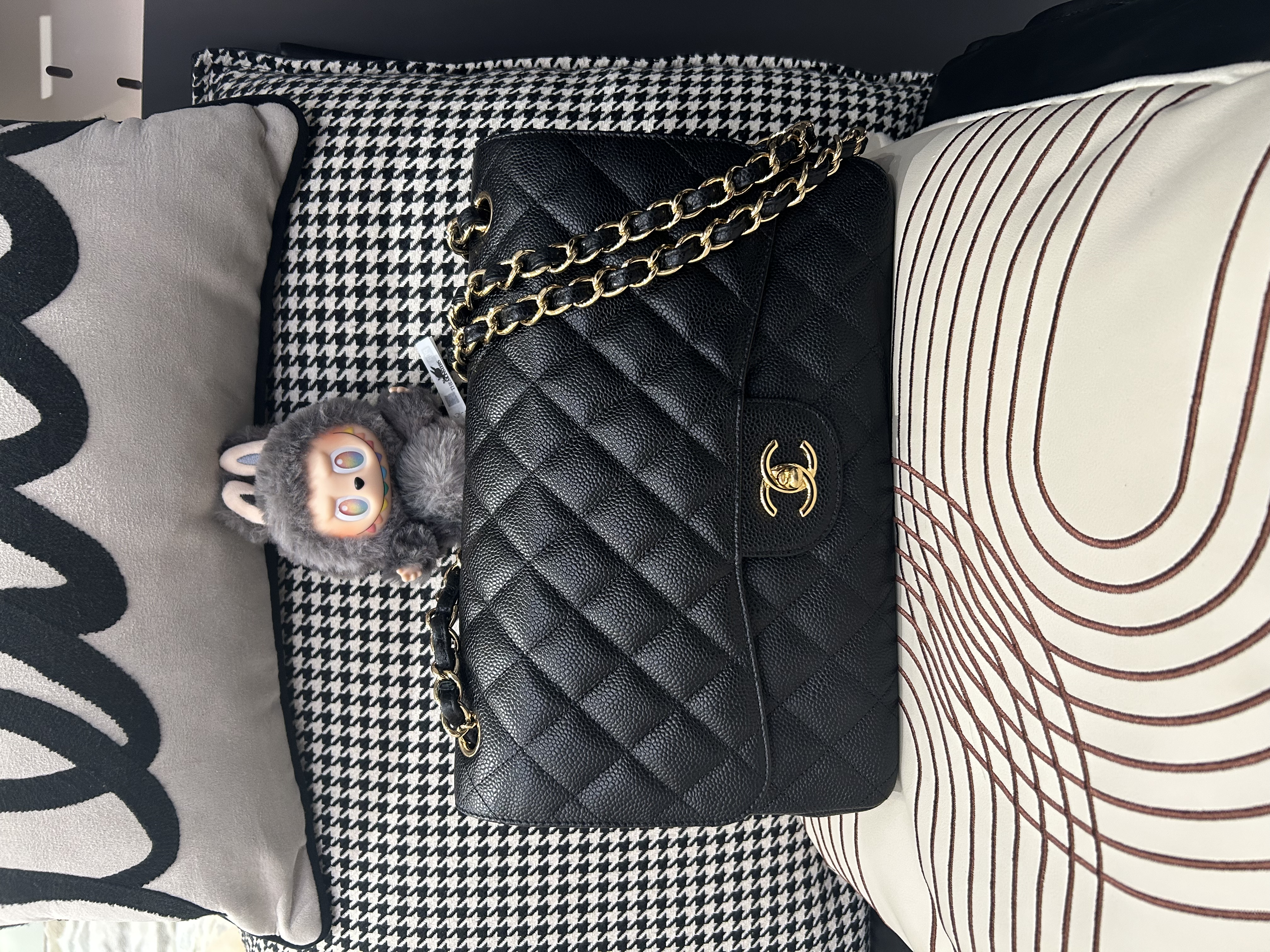 Chanel classic flap 30cm Jumbo A58600 黑色荔枝牛皮金扣 100%Authentic,95%new ✅16Card✅dust bag✅盒
