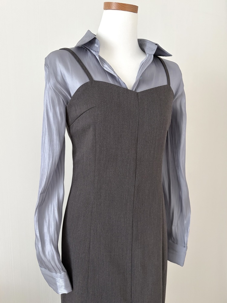 Contour Slip Dress (Brown)