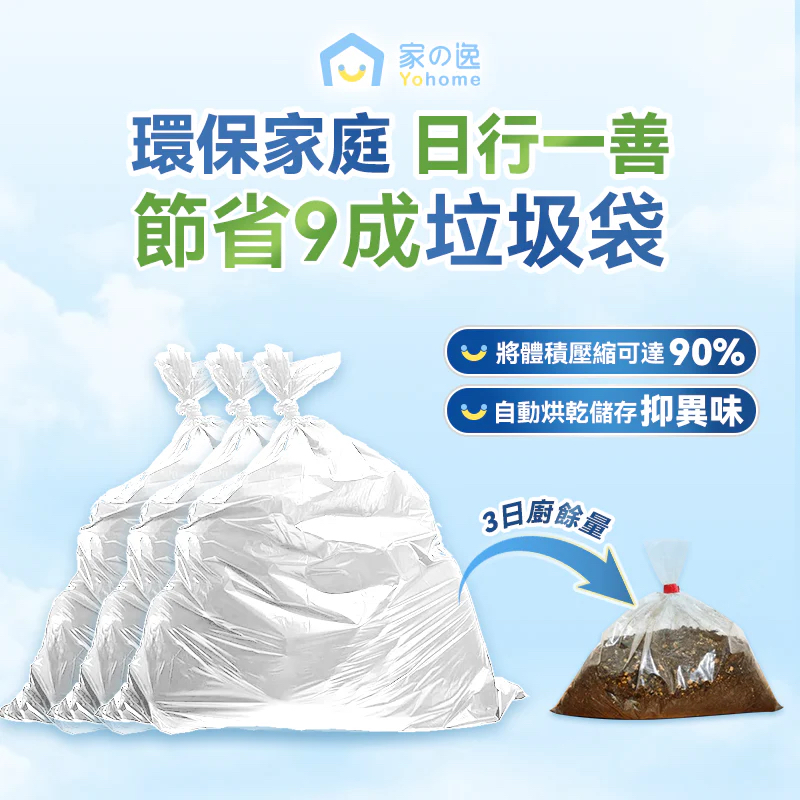 日本Yohome智能粉化減量發酵堆肥可視窗自清潔可卸洗刀組多用途環保廚餘機PRO 