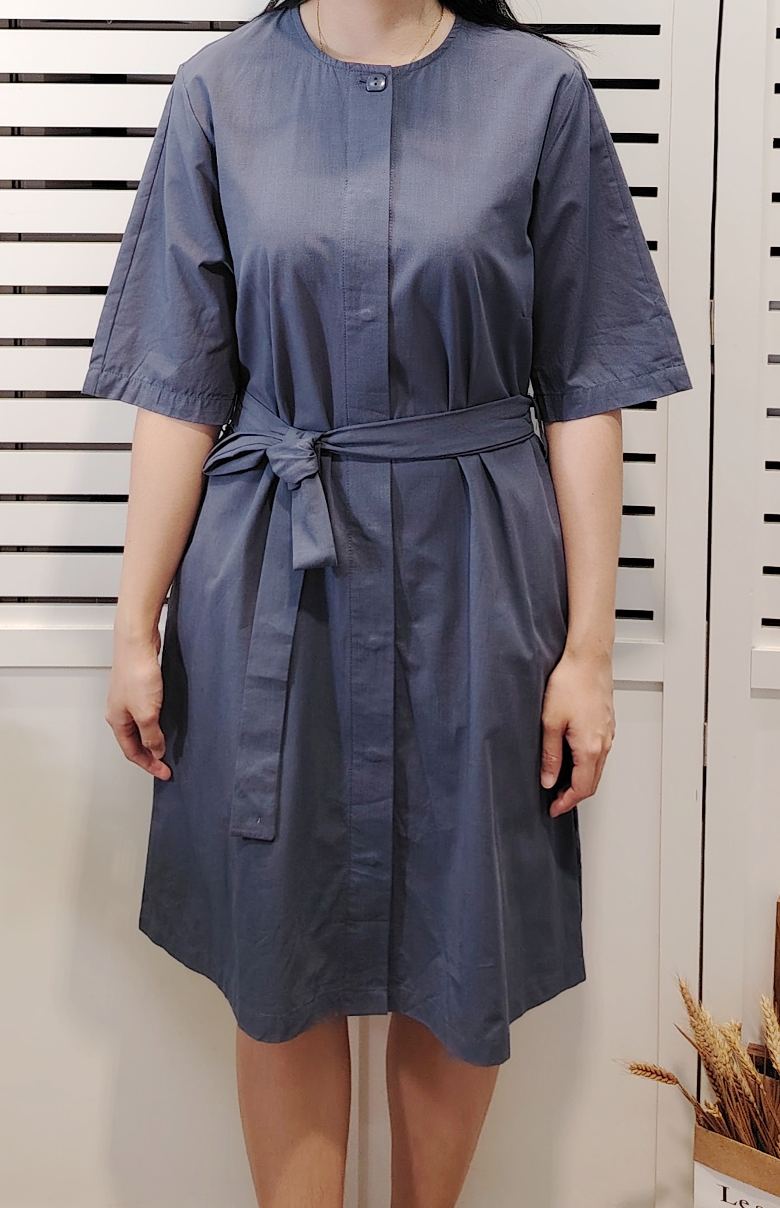 H9156 Button Down Dress With Belt