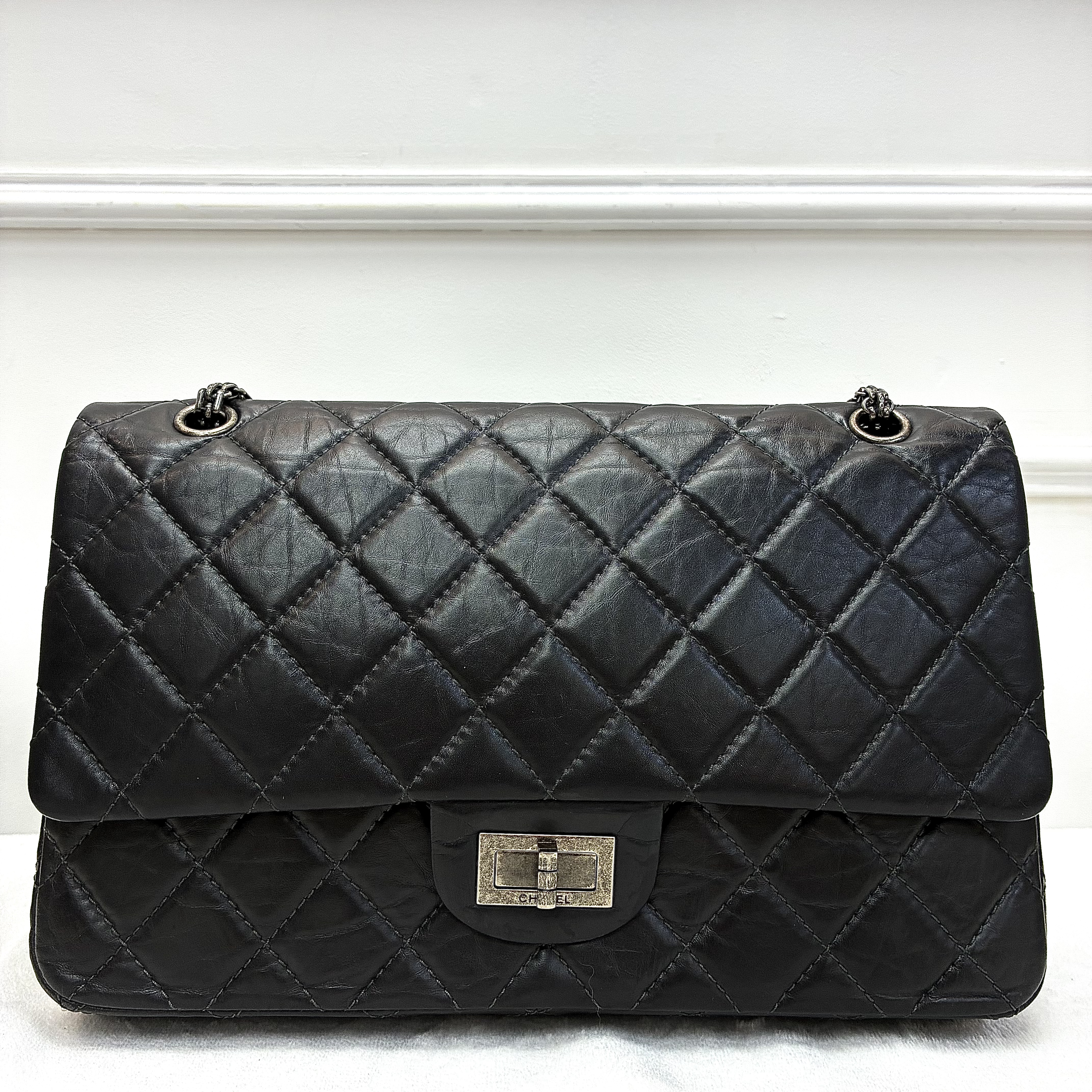 Chanel 2.55黑色銀扣 做舊款