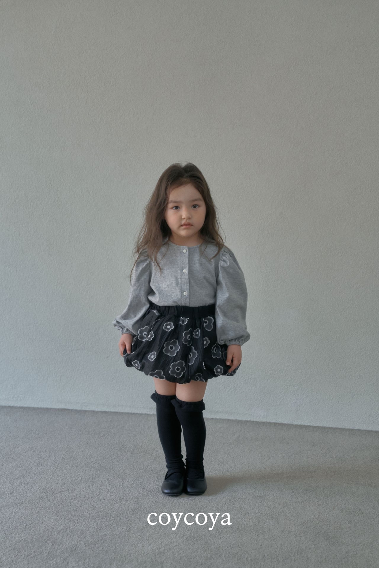 🌸預訂 韓國直送🌸🇰🇷COYCOYA兩色泡泡袖開襟襯衫