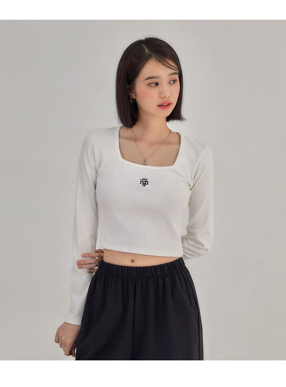 <預訂>🇰🇷MuahMuah Square Neck crop long sleeve
