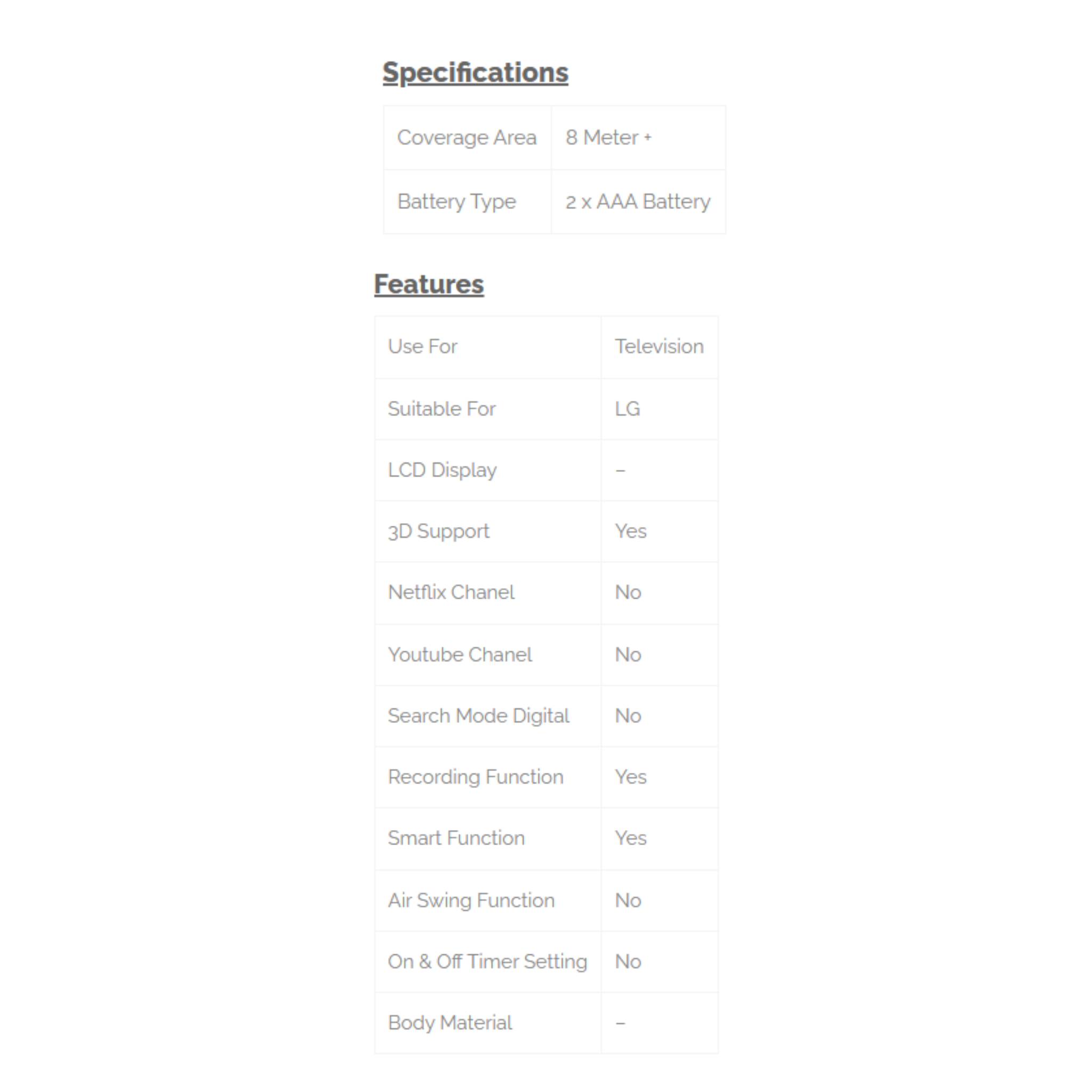 Phison TV Remote Control for LG PR-205