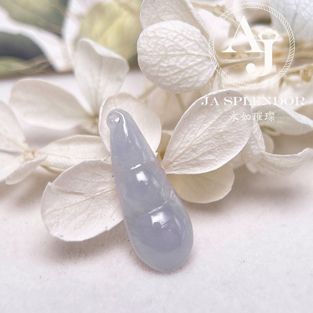 JN-1572 天然翡翠A玉 冰種紫藍四季平安福豆吊墜