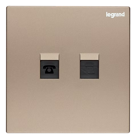 Legrand Galion 玫瑰金 CAT3電話+CAT5E數據插座