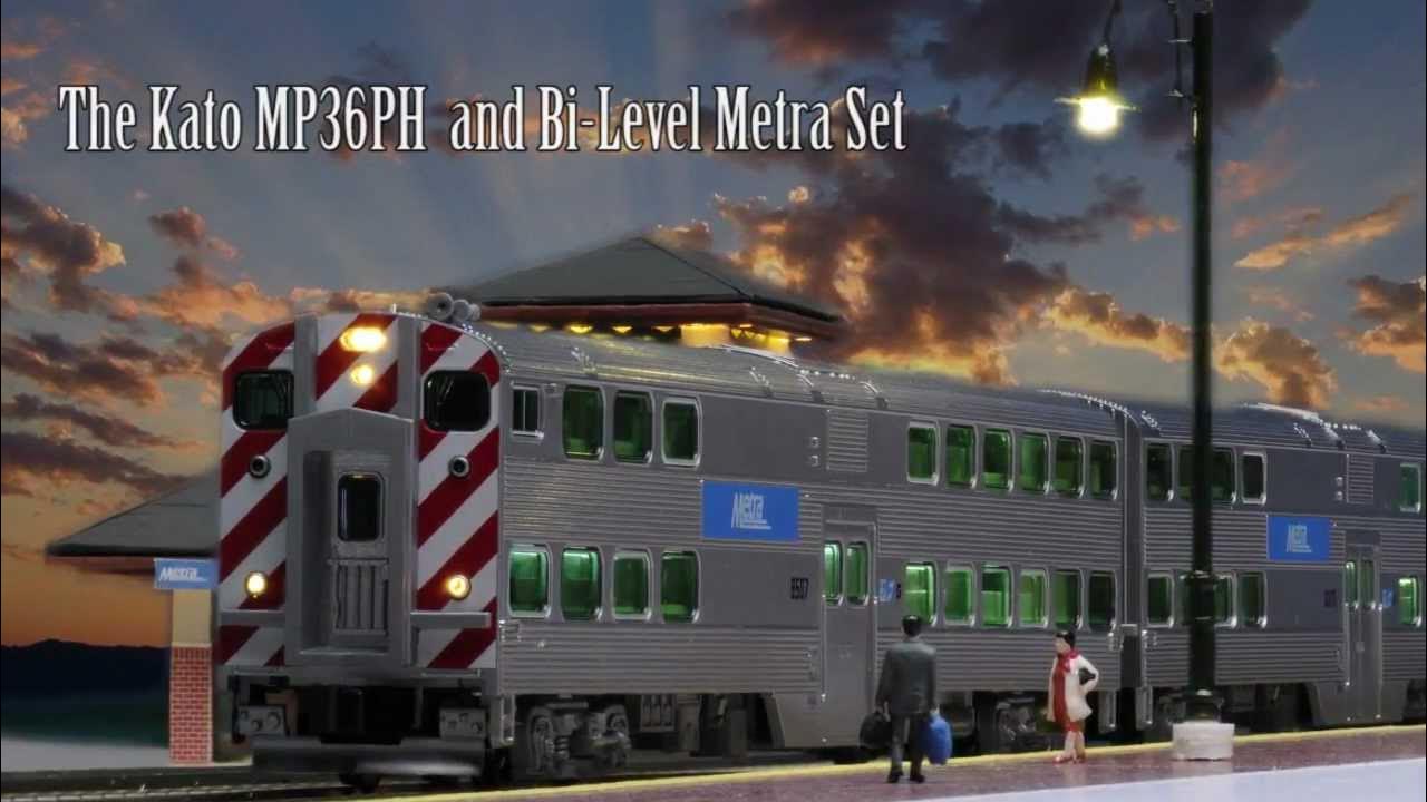 Kato 106-8703 Chicago METRA Gallery Bi-Level Commuter Train 3-Car Set