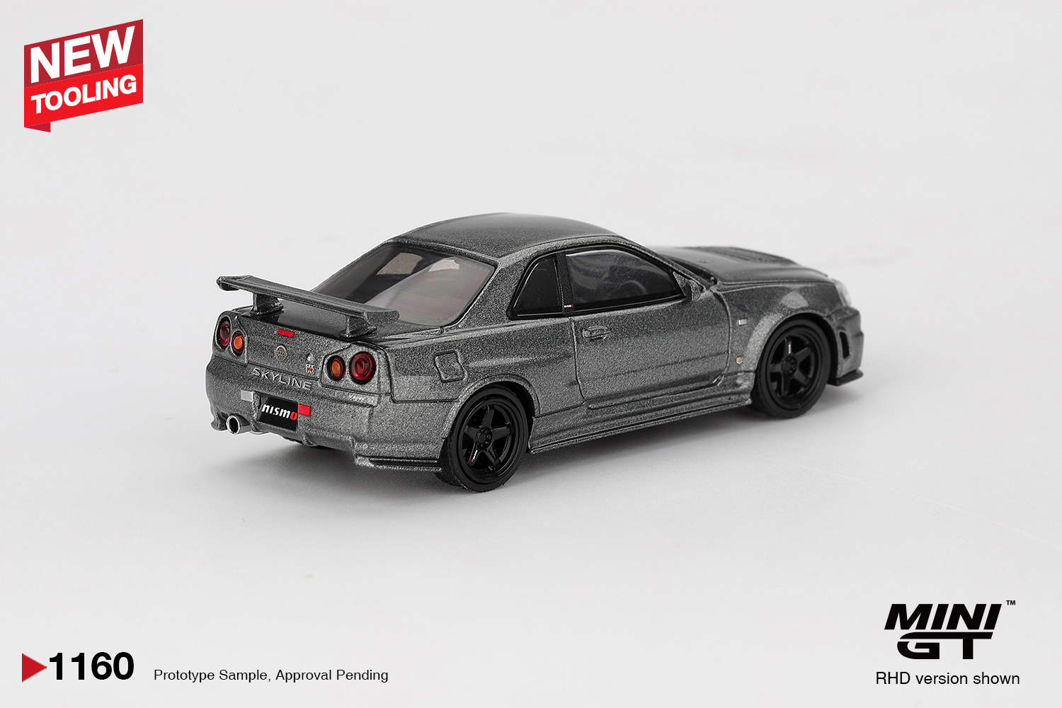 Mini GT 1/64 Nissan Skyline GT-R Dark Metal Gray (NISMO BNR34 CRS Version) - MGT01160-BL