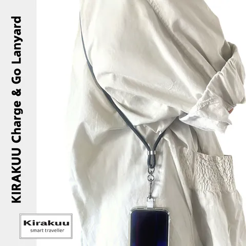 Kirakuu 充電手機繩|多用途頸繩手機帶|USB充電線