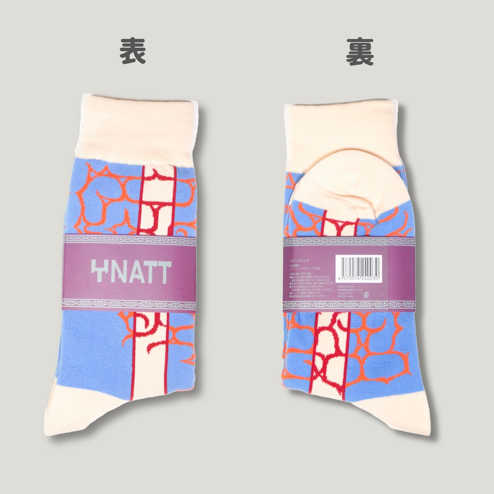 【台灣製】日本阿伊努族藝術圖案時尚襪 – 線條 (unisex 中性)