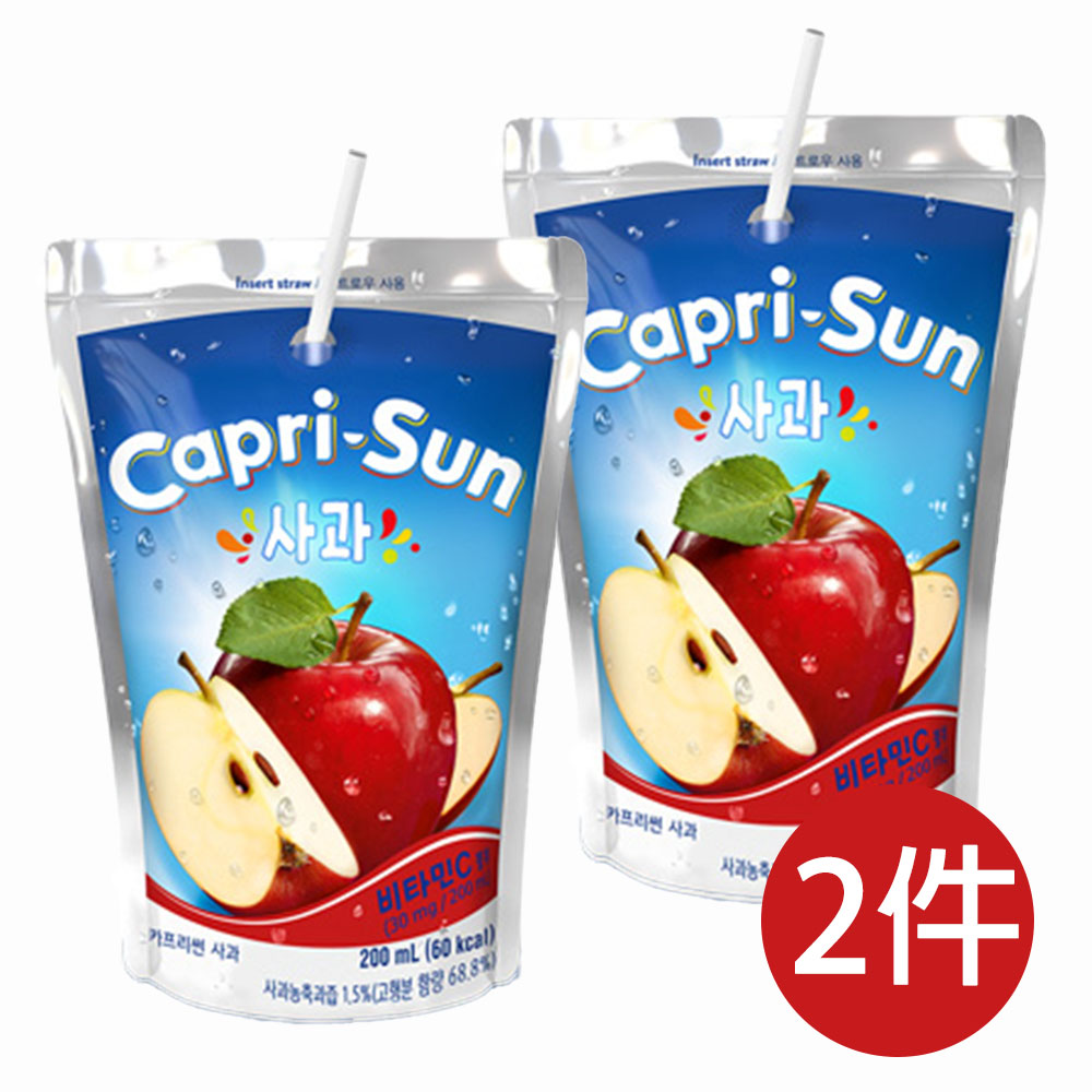 Capri-Sun 韓國 蘋果汁 果汁 飲料 200ml (鍚紙袋裝)
