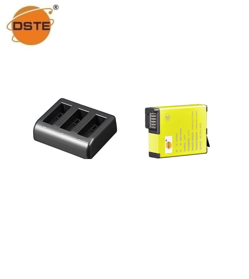 DSTE BCX204 Lithium-Ion Battery With USB Charger For DJI Osmo 360 and Osmo Action 6 / 5 Pro / 4 / 3 代用鋰電池 (CCC Certification / 3C認證)