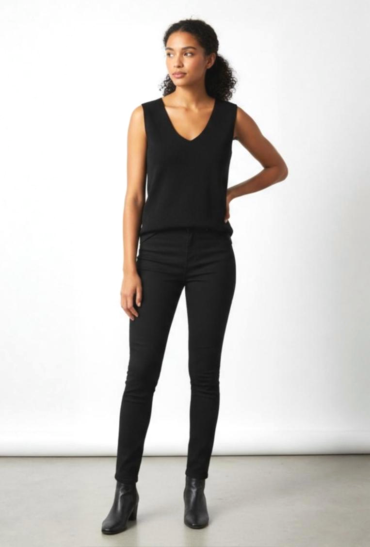 V-Neck Sleeveless Knit Top