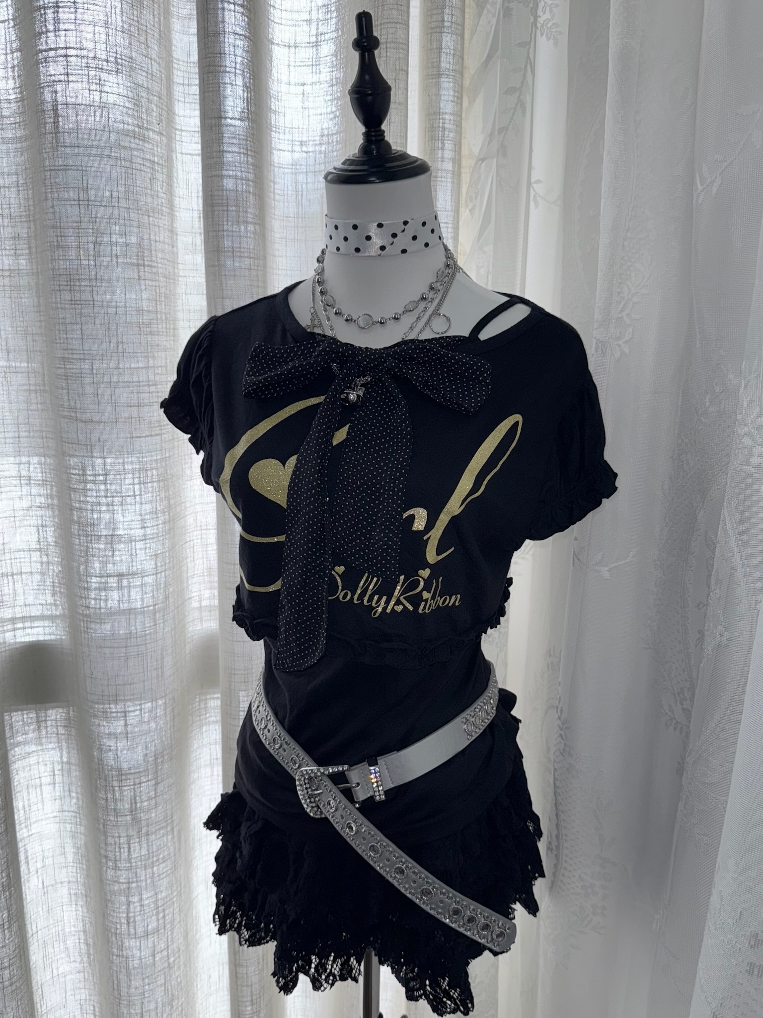 2000s Dolly Ribbon Inspired Harajuku Style Set 