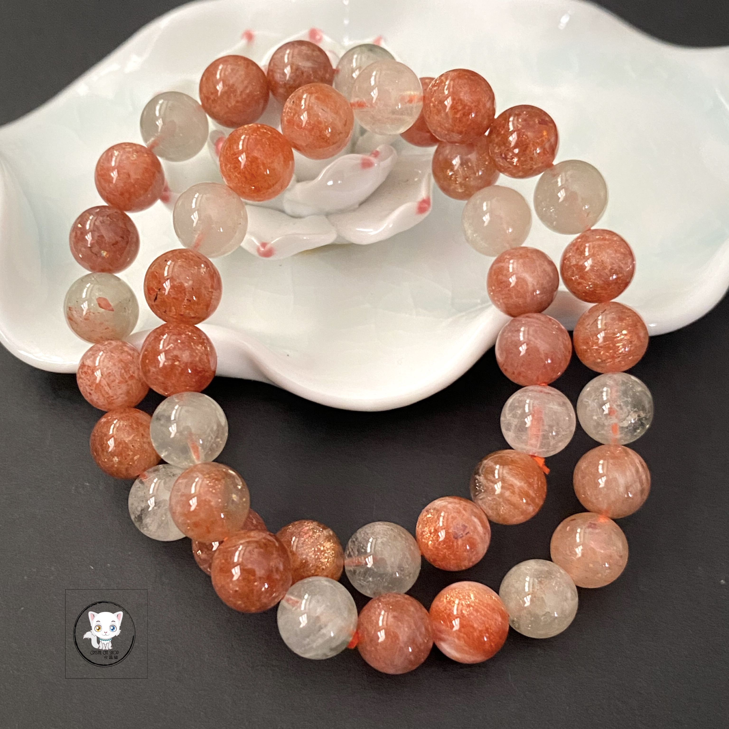 天然阿魯沙金太陽石手鏈 9mm