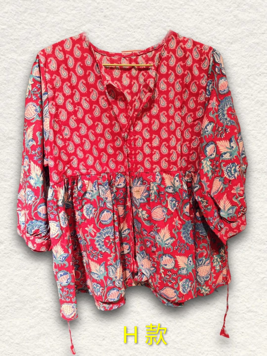 印度木刻印花純綿上衣