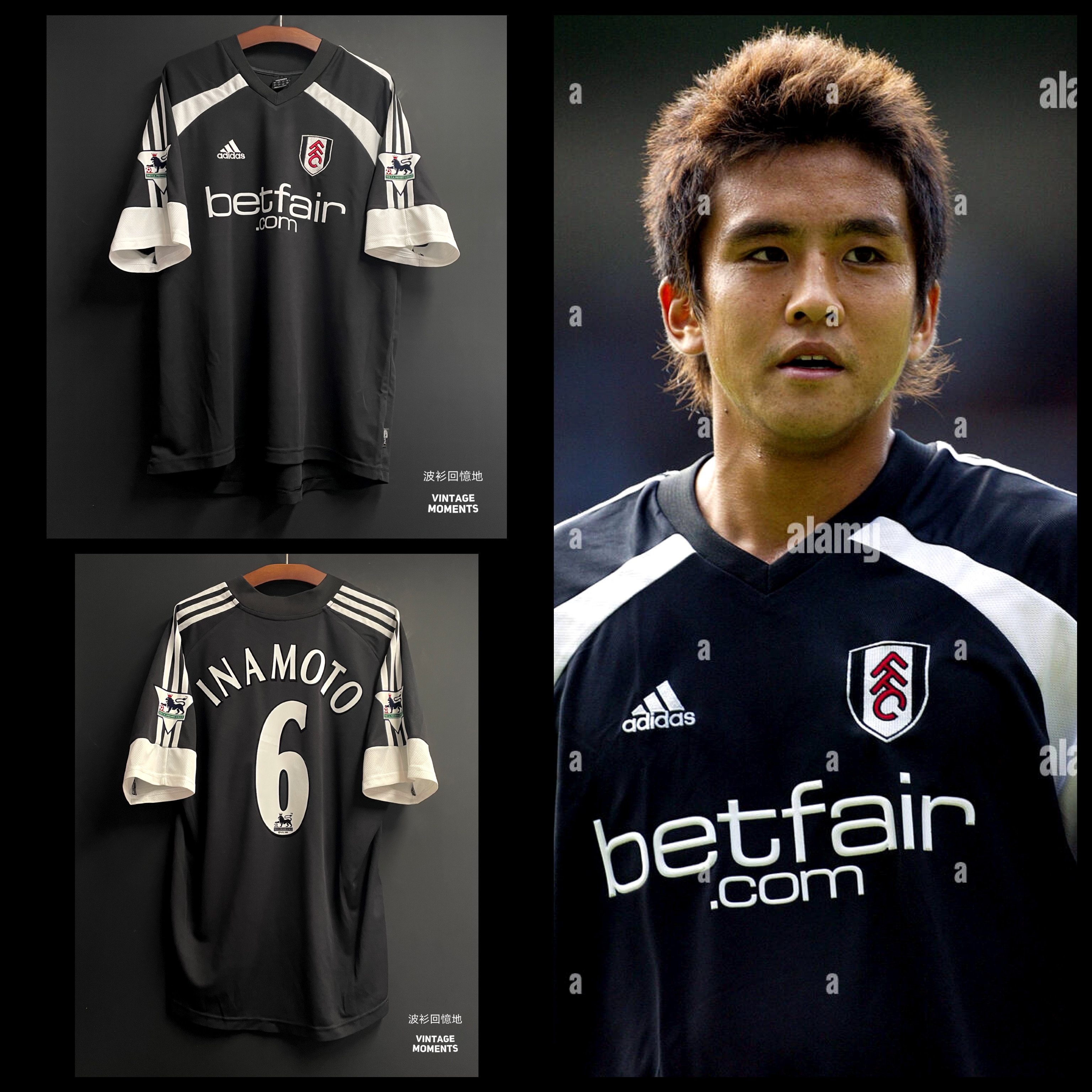 富咸02/03客場 稻本潤一 FALHAM FC 2002-2003 AWAY SHIRT INAMOTO 