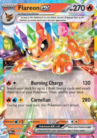 Pokemon TCG Scarlet & Violet—Prismatic Evolutions - Flareon-014/131 (EX)